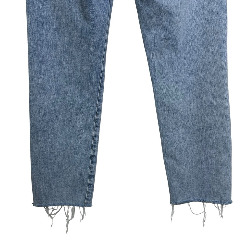 FRAME Le Garcon Crop Light Wash Frayed Hem Jeans Size 31 Denim Y2K Finnigan - Picture 7 of 12